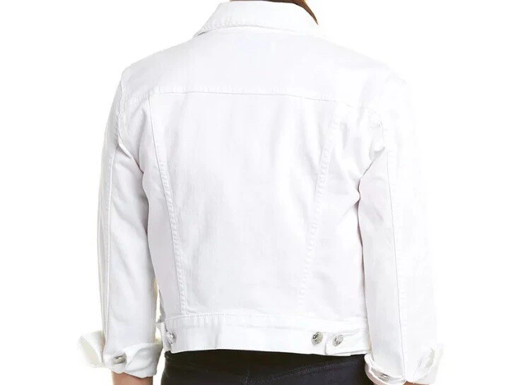 Current/Elliott The Baby Trucker White Cropped Denim Jacket Size 0 NWT |  eBay