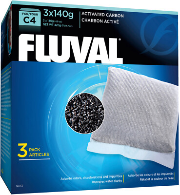3er Pack - Filtration mit Aktivkohle für Fluval C4 Filter