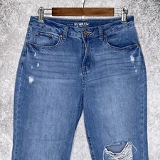 Rewash womens cropped distressed jeans juniors size 7 stretch high rise light