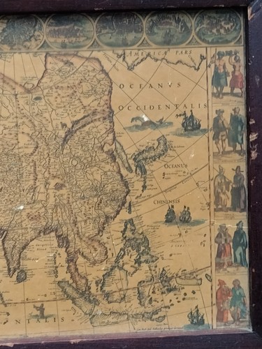 Framed Antique Vintage Old World Maps - Guilielmo Blaeuw - Asia - Picture 7 of 17