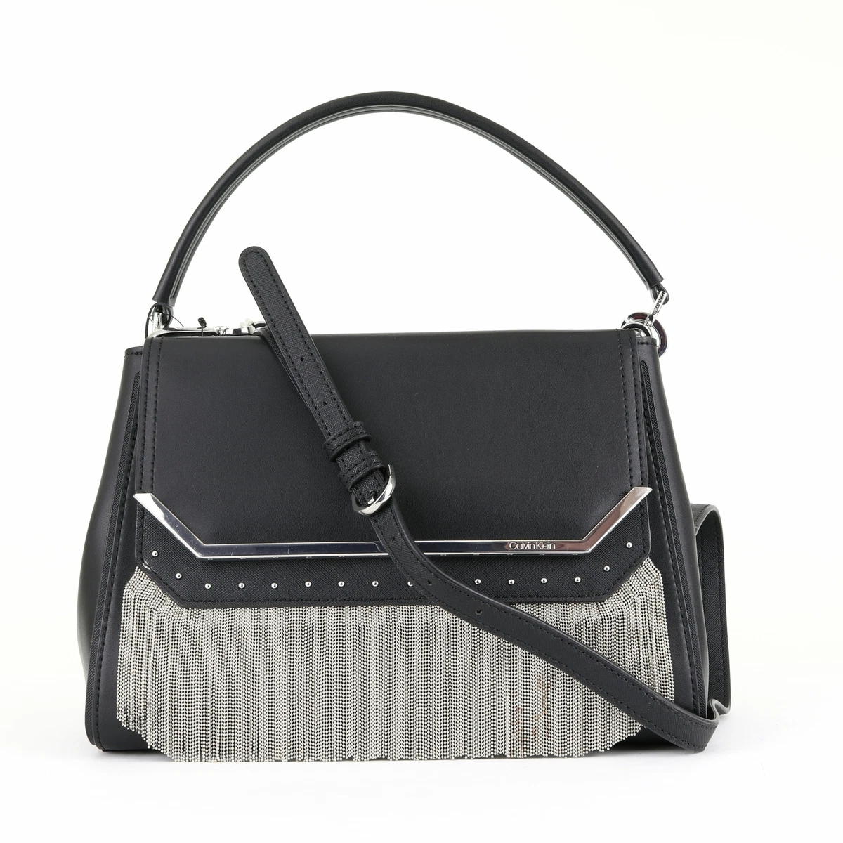 Calvin Klein Leather Tessie Satchel Shoulder Hand Bag Purse