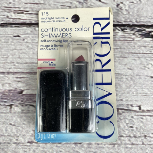 Cover Girl Lipstick Continuous Color Shimmers Midnight Mauve 115 Cool