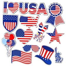 12 Pieces 4th of July Magnets Patriotic Flag Day Magnets Memorial Day