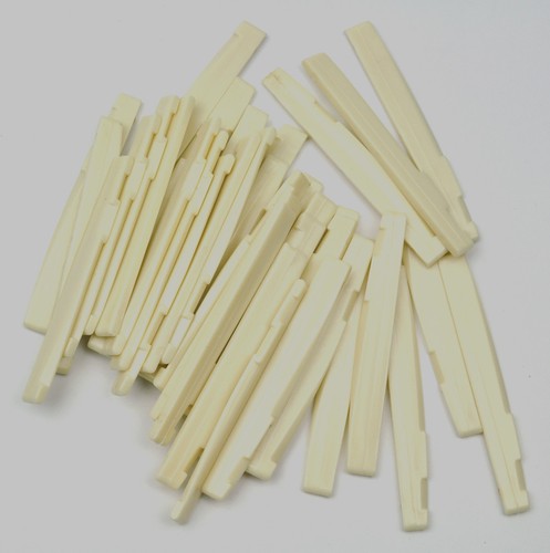 50pcs Universal Acoustic Guitar Bridge Pins Lower Nut Saddle Plastic Ivory White - Picture 3 of 3