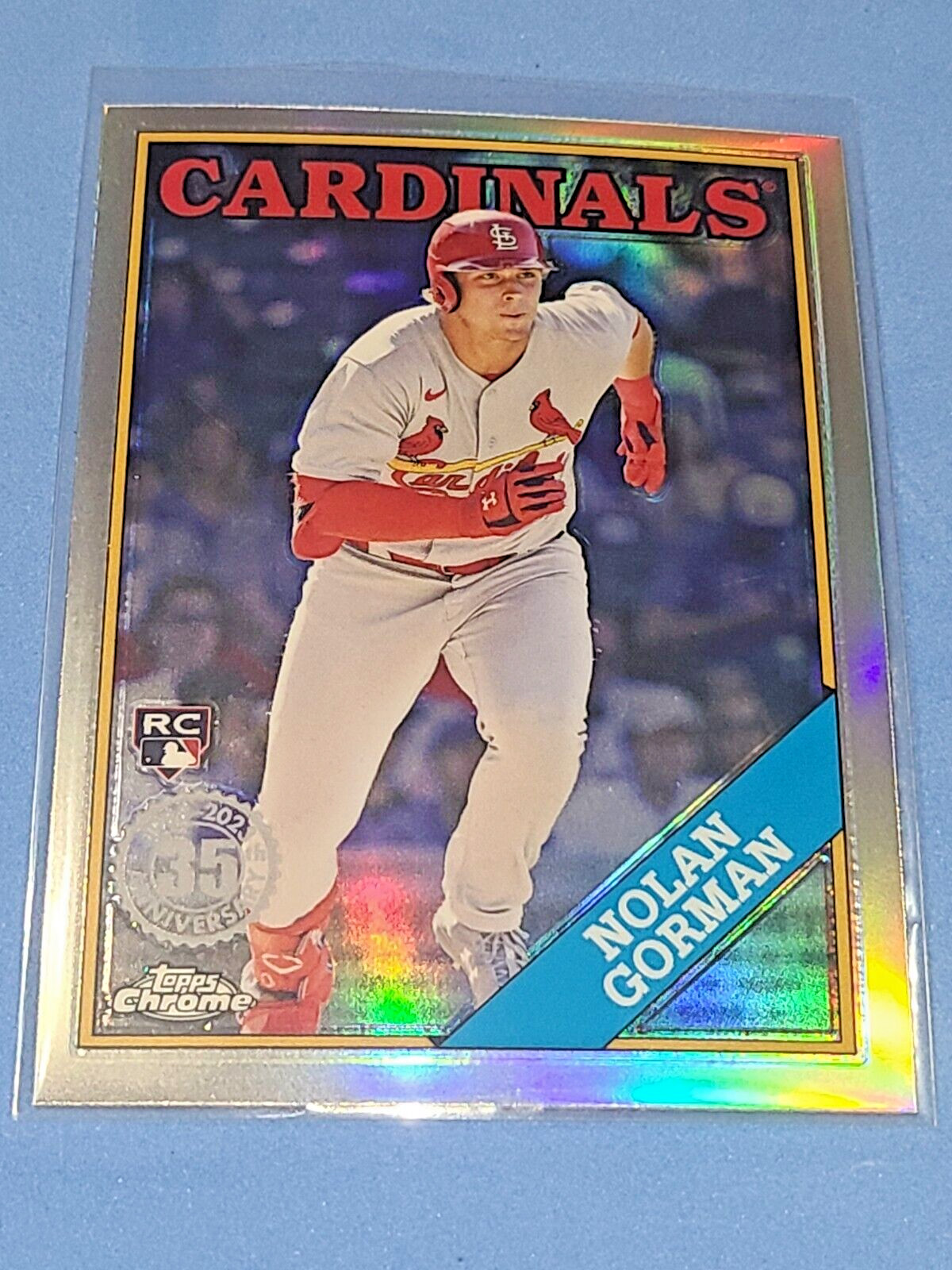 CARDINALS NOLAN GORMAN 2023 TOPPS CHROME 1988 35TH ANNIVERSARY #88BC-18 RC