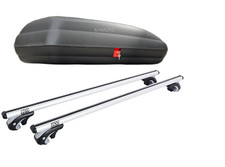 Dachbox 132x78x34,5 + Dachträger Volkswagen Golf Sports 2014-2020 Mit Dachreling