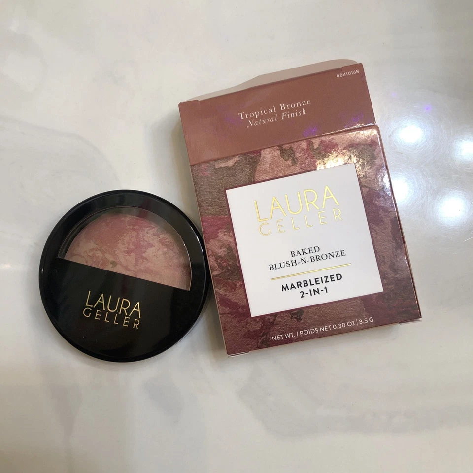 Laura Geller Baked Blush-N-Bronce Marbelizado 2:1 Tono Tropical Bronce 8,5 g Nuevo en Caja Foto 2 de 4