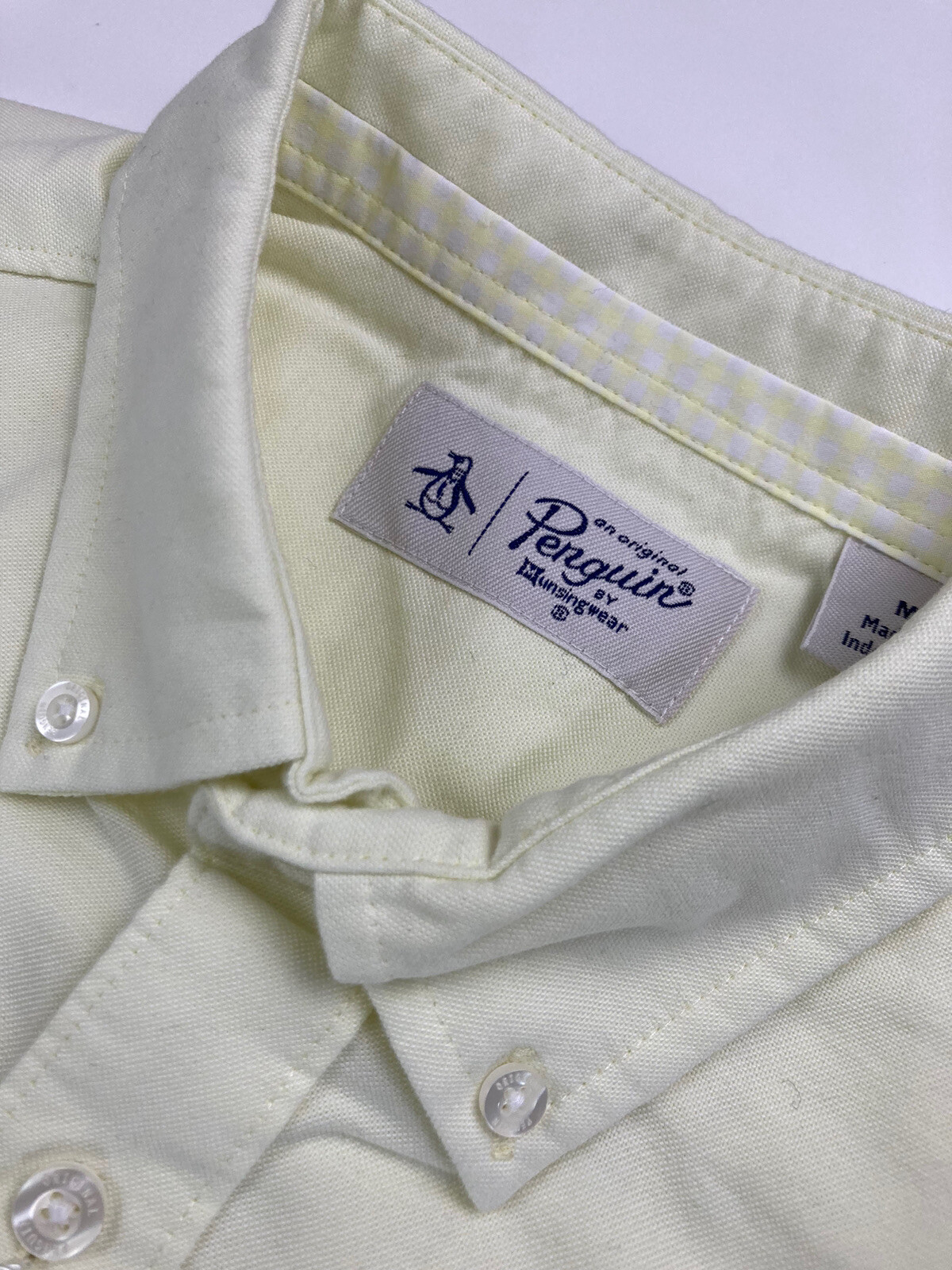 RRP £60 ORIGINAL PENGUIN TENDER YELLOW OXFORD STRETCH MEDIUM SHIRT BNWT free p+p image 4