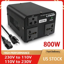 800W Voltage Converter Transformer Step Up/Down 110-120V to 220-240V 3 Outlets