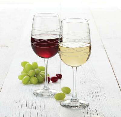 Libbey Cut Cocktails Nebula 18.5oz Etched Tall Wine Glasses - Set of 4