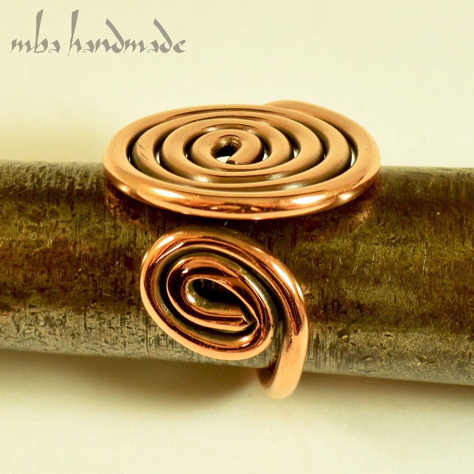 Handmade Artisan Spiral Copper Ring – Antiqued Thick Wire, Any Size by ...