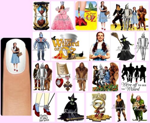 60x The Wizard Of Oz Nail Art Decals + Free Gems Disney Dorothy Munchkins Toto - Picture 1 of 4