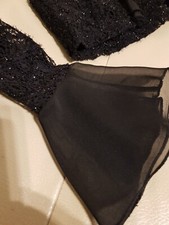 Tuzzi Jacke Bolero Bluse M 38 Cardigan schwarz ABBA Party Glitzer old money noa