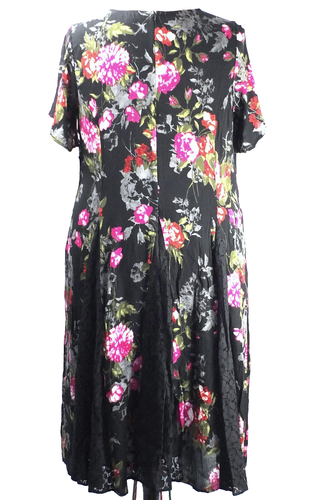 NEW Roaman's Multicolor Plus Size 14-16 1X Dress Gored Skirt Lace Insert - Picture 4 of 5