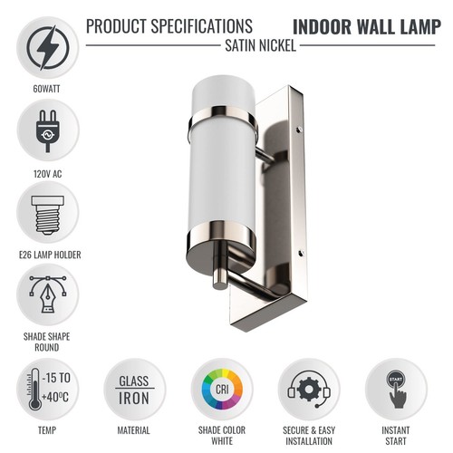 E26 Base LED Wall Sconce Smart Modern Light for Hallway, Living Room, Party Hall - Picture 4 of 10