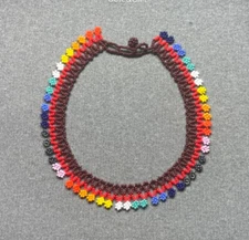 Embera Chami beaded choker by women of the Colombian indigenous tribe 5050