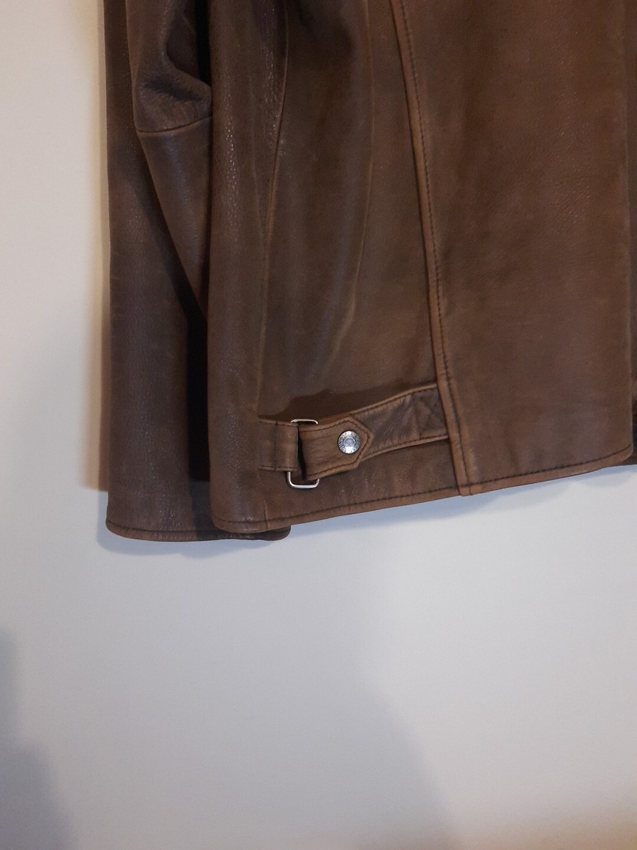 ROUNDTREE & YORKE MENS NEW BROWN 100% GENUINE LEATHER JACKET