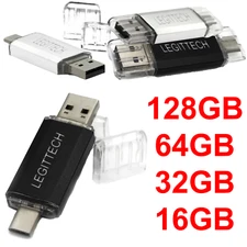 USB C Flash Drive 2-in-1 OTG USB-A 16-128GB Type C Memory Stick Thumb Drive