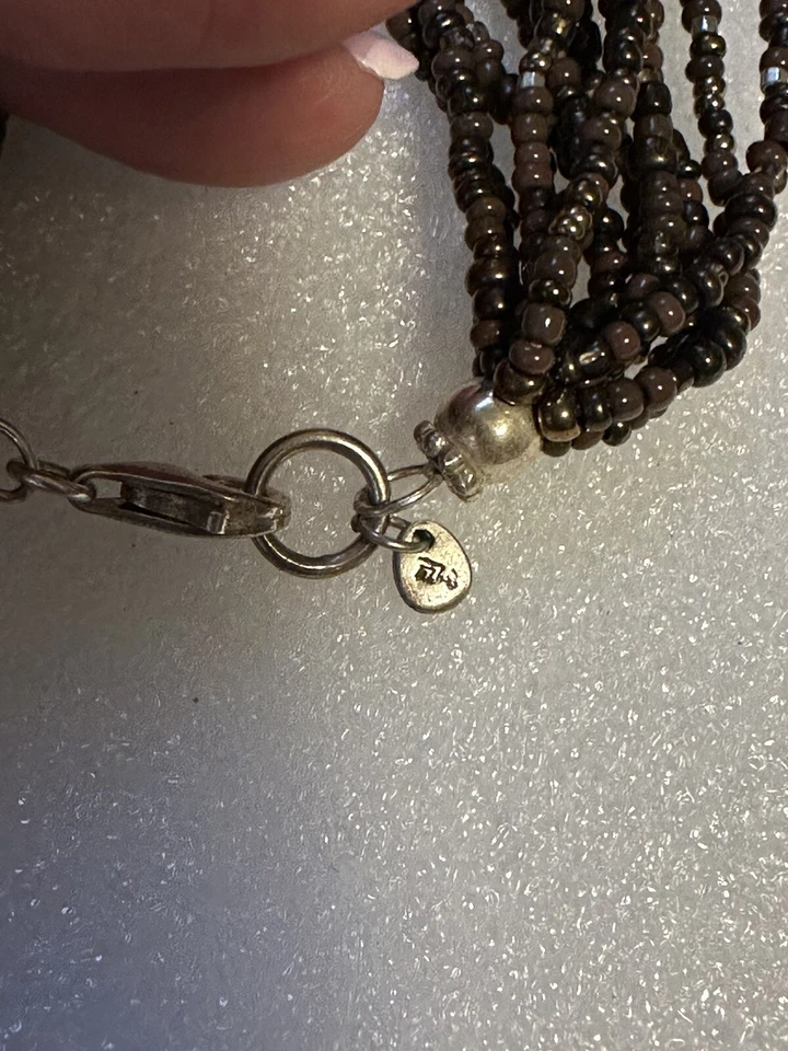 Collar SILPADA N1815 12 Hilos Marrón Bronce Semilla Cierre Esterlina Foto 3 de 4