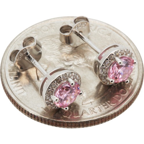 925 STERLING SILVER HIGH POLISHED BLING AAA CZ CRYSTAL STUD EARRING 7MM D2 - Picture 10 of 19