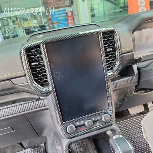 for Ford Ranger 2023-2024 ABS Carbon Fiber Middle Console Air Vent Cover Trim - Picture 6 of 23