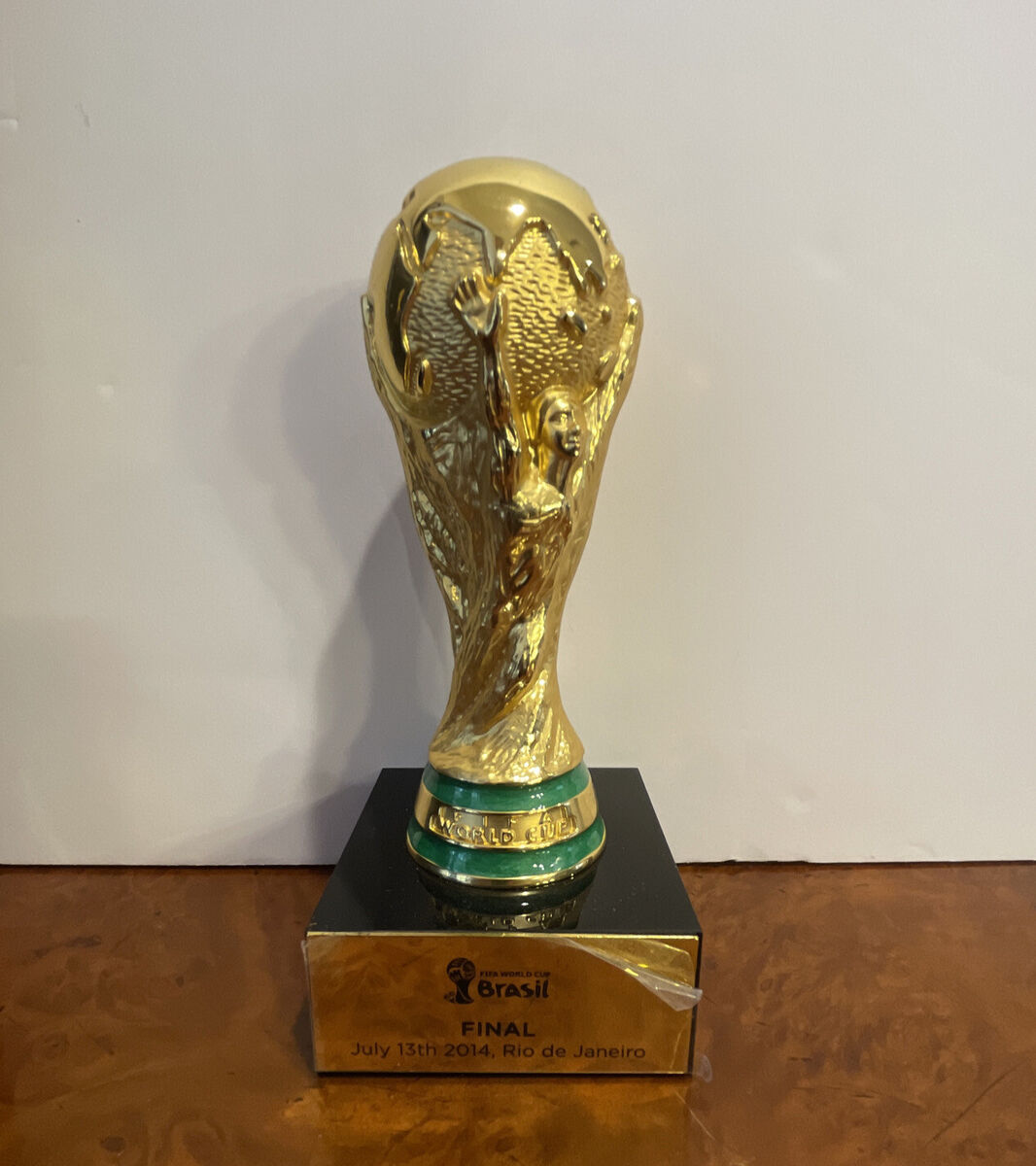 Licensed souvenirs of miniature World Cup Trophy for the 2018 FIFA