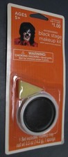 Black Costume Face Paint stage make up kit w/ application sponge Sealed