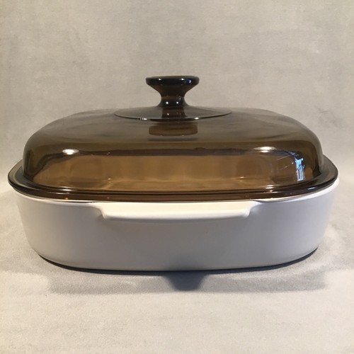 PV07845 Vintage Corningware Square SYMPHONY Pyrex Amber Lid: A-10-B (2.5 Liter) - Picture 4 of 11