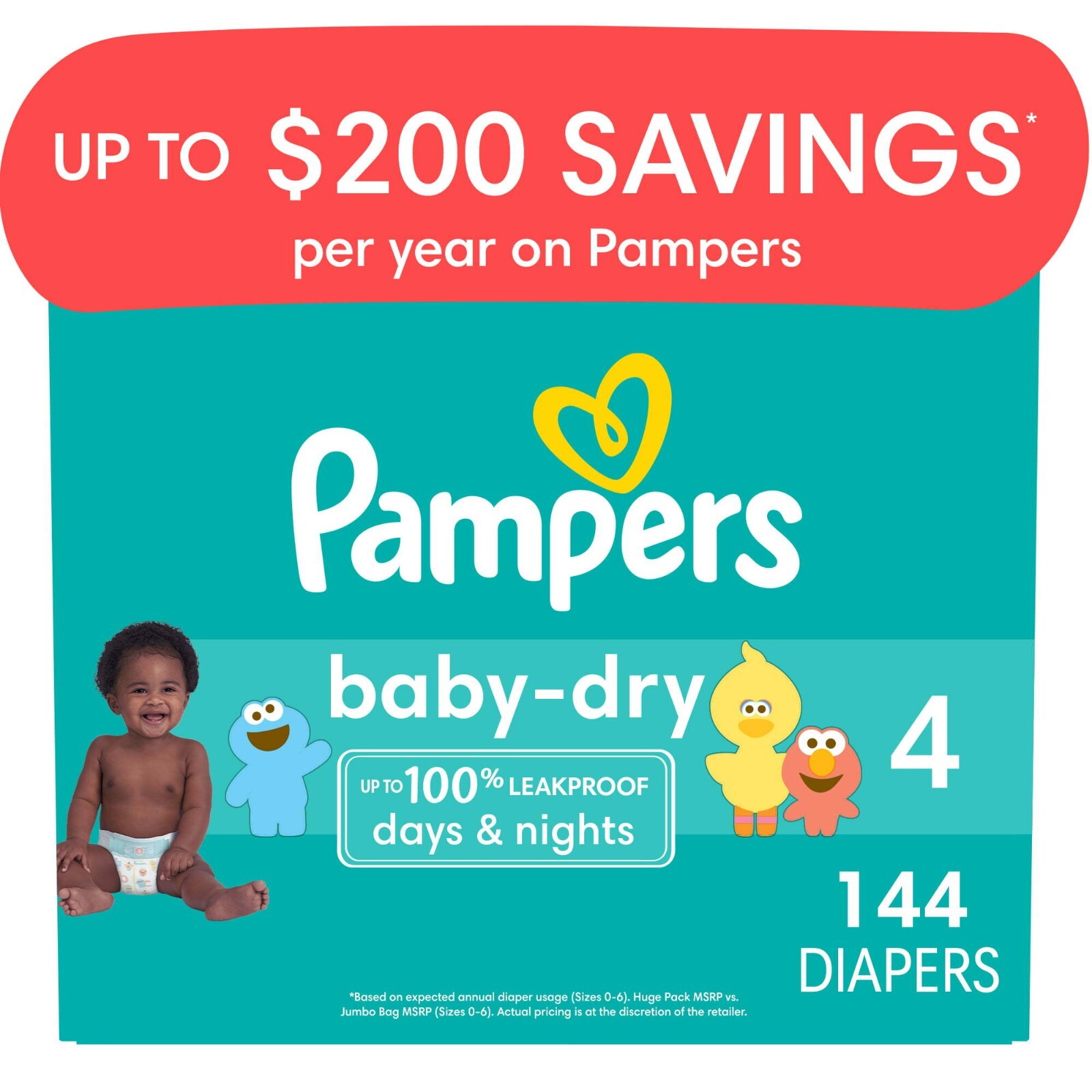 Pampers Baby Dry Diapers Size 4, 144 Count FREE SHIPPING! | eBay