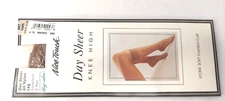 Nice Touch Day Sheer Knee High Reinforced Toe 2 Pair Soft Taupe Vintage Size B