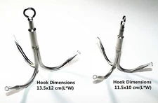 1Pc Stainless Steel  3 Claws Grappling Hook Climbing Survival Carabiner Tool