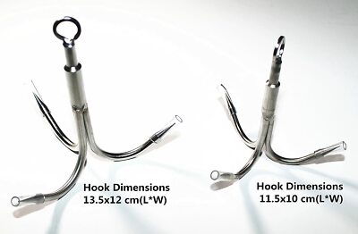 1Pc Stainless Steel  3 Claws Grappling Hook Climbing Survival Carabiner Tool
