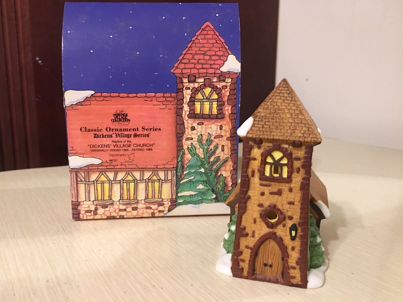 Dept 56 Classic Ornament Series - "Dickens Village Church" - 1985. Ret 1989
