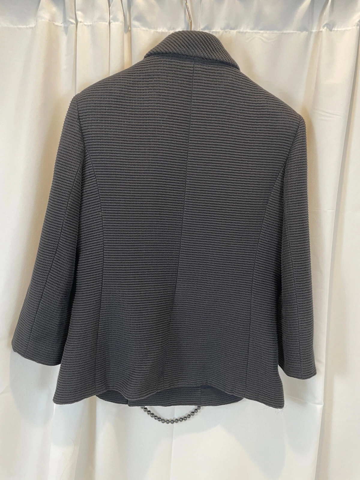 Blazer nero a righe CHANEL taglia 46 collezione Karl Lagerfeld 2012
