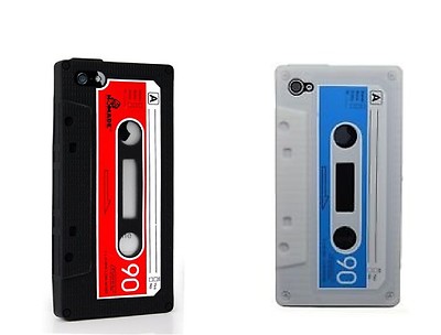 Hülle Case Gel Silikon für iPhone 4/4S/4G - Retro Kassette