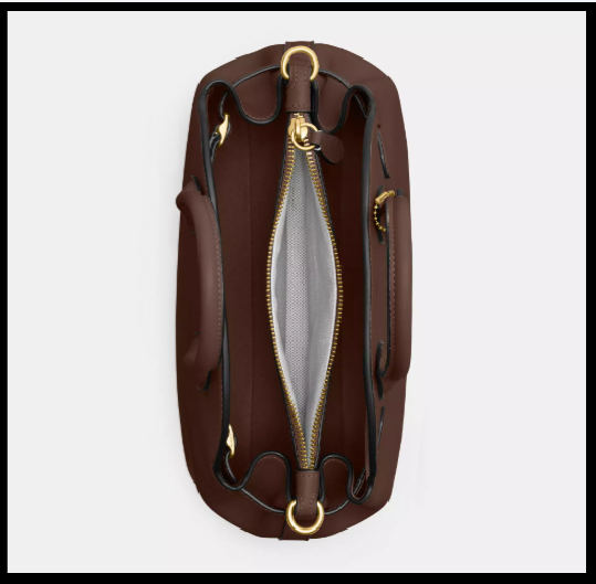CU066 メープルリーフ COACH CU066 Empire Carryall Bag 26 Leather Brass Shoulder