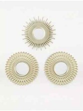 George Wall Mirrors Gold Sunburst Mirrors 3 Pack Wall Decor Home Trio Brand New