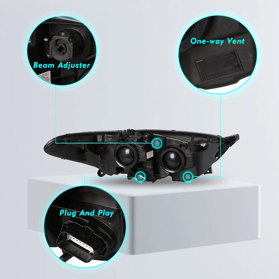 FARO PROYECTOR HALO FAROS NEGRO PARA FORD FUSION 2013 2014 2015 2016 Foto 4 de 4