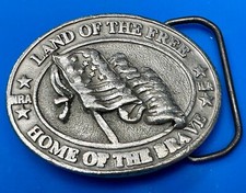 Land Of The Free Because Of The Brave Patriotic America Usa Flag Belt Buckle