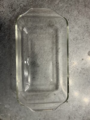 Anchor Hocking #427 Clear Glass Bread Loaf Pan Vintage Baking Dish EUC