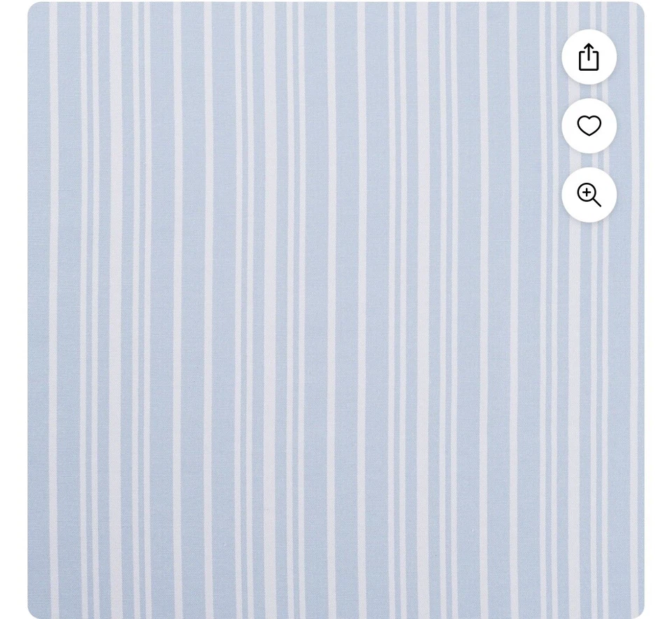 Mainstays Fabric Shower Curtain Chambray Stripe Blue & White 72” x 72” **NEW** - Image 2 of 4