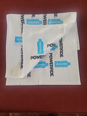 Powerade Towel, Blue and White, 16 X 25 Inches, Brand New Set Of 2 towels
