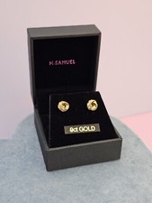 9ct Yellow Gold Large Knot Stud Earrings Diamond Cut Finish - 7mm NEW Boxed