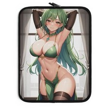 Anime Girl Laptop Sleeve - Fancy Life - Green
