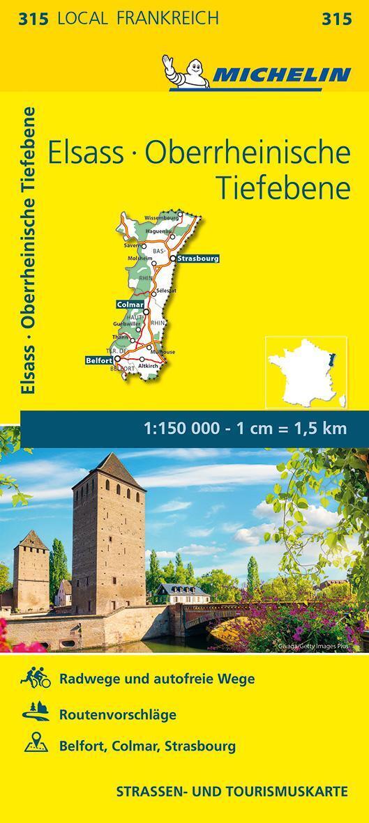 Michelin | Michelin Localkarte Elsass Oberrheinische Tiefebene 1 : 150