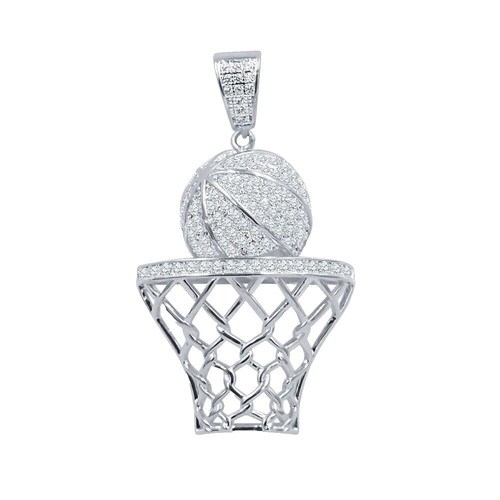 Ciondolo Uomo Con 3 Lettere Personalizzabili, 3,15 Ct Zirconia Cubica Baguette, Argento 925