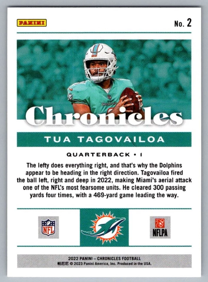 2023 Panini Instant NFL Tua Tagovailoa Miami Dolphins #2 - Image 2 of 2