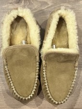 L.L. Bean Wicked Good Scuff II Slipper Lambs Fur Shearling Suede Cozy Womens 11