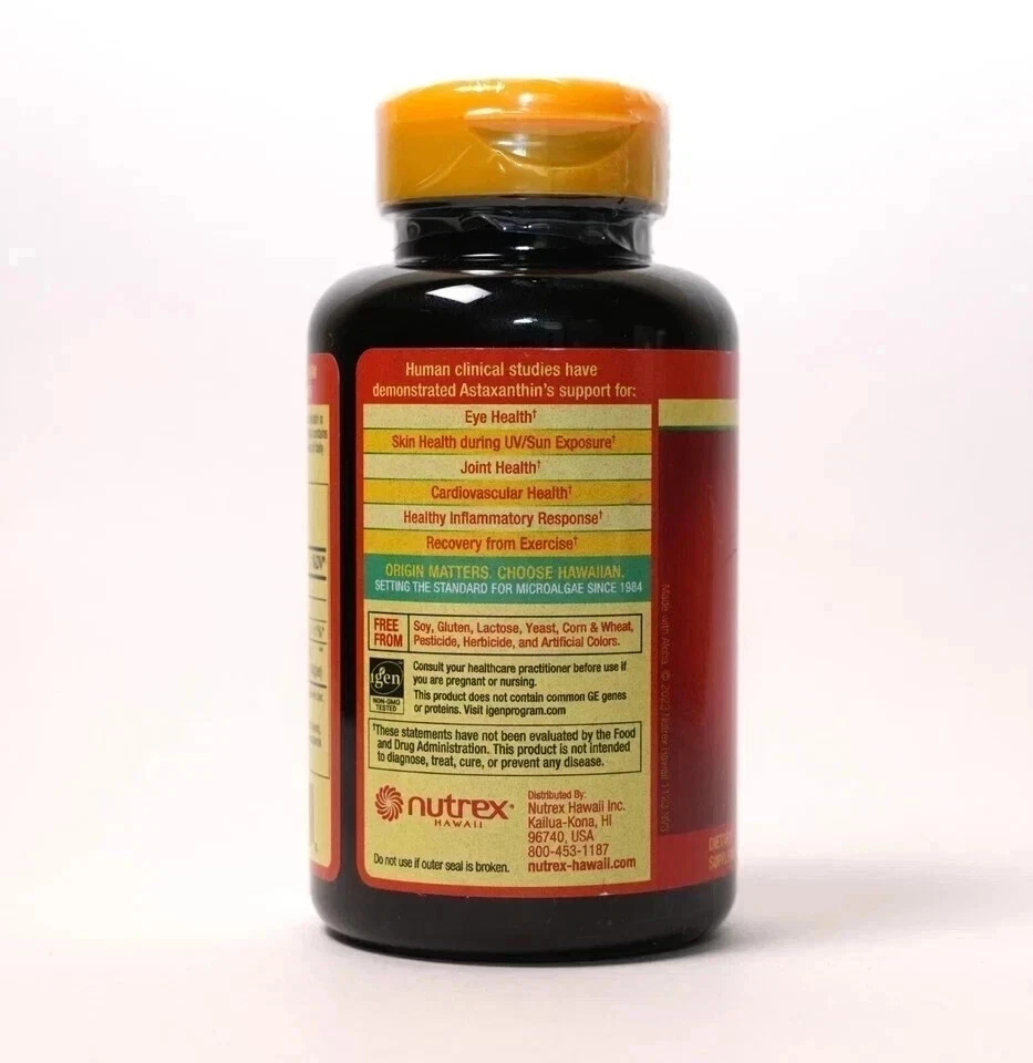 BioAstin Astaxantina Hawaiana 12 mg Suplemento 120 Geles Blandos 10/2027 Foto 3 de 3