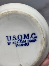 Vintage 1940 USQMC Military Shaving Mug Army Quartermaster Corps WWII
